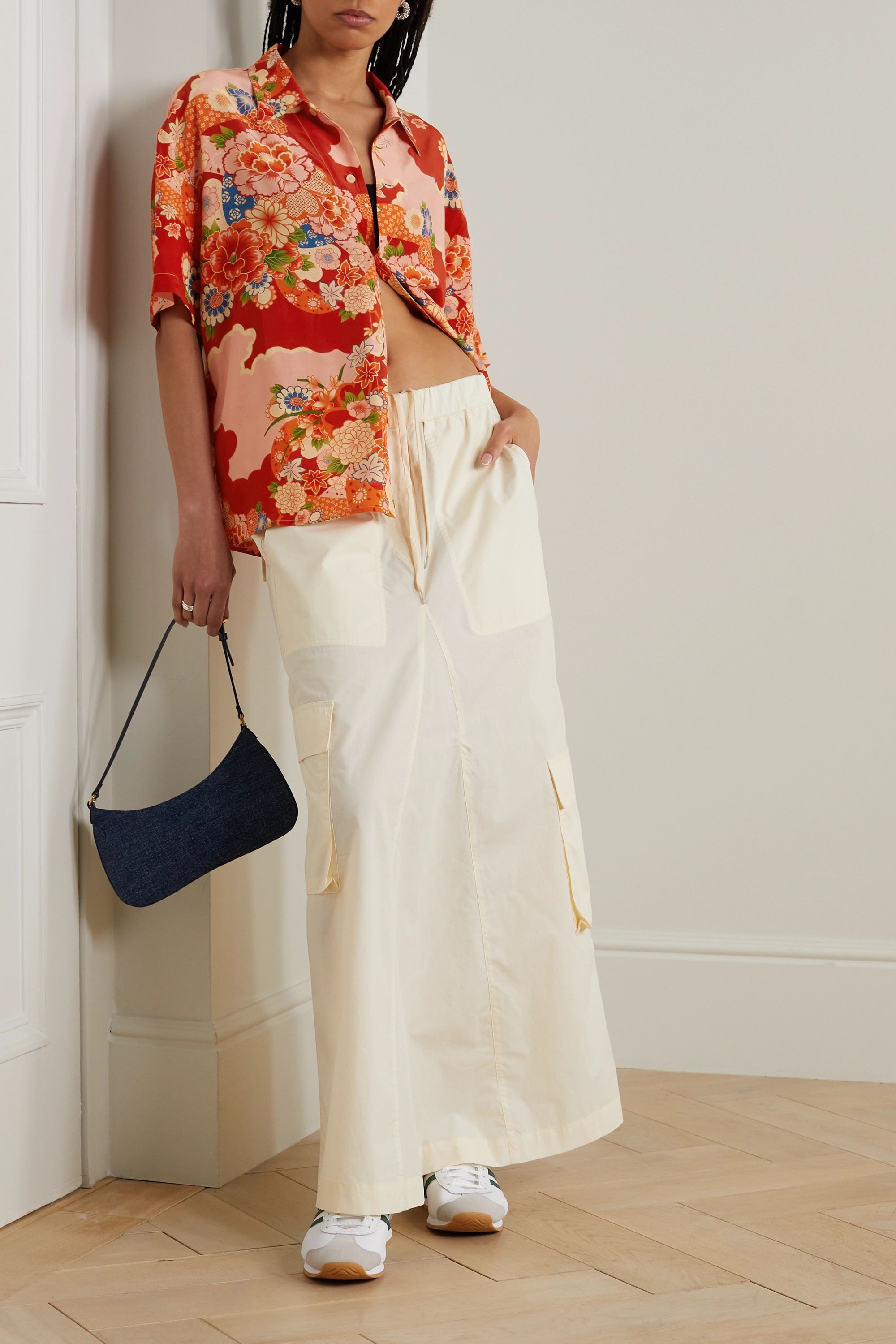 RE/DONE Aloha 花卉印花雙縐襯衫