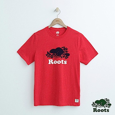 男裝Roots 白星顆粒短袖T恤-紅