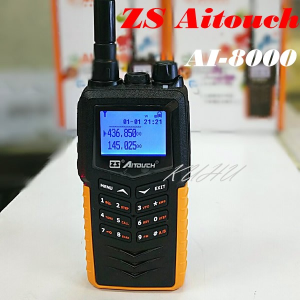 ZS Aitouch AI-8000 雙頻無線電對講機IP66防塵防水 美國軍規MIL-STD-810F落下 震動測試 中文繁體顯示 自動中繼 身分識別：DTMF／2Tone／5Tone 差頻：發射、