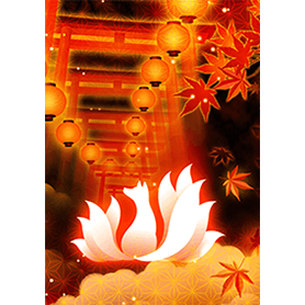 紅葉鳥居と九尾の狐