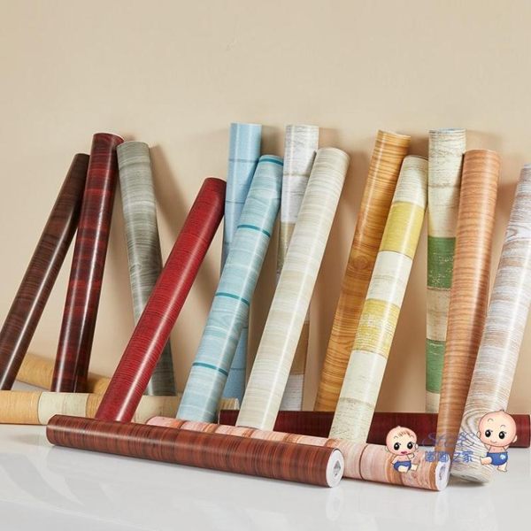 壁貼壁紙 p防水仿木紋自黏牆紙 書桌床衣櫃櫥櫃子舊房門家具翻新貼紙T 多色