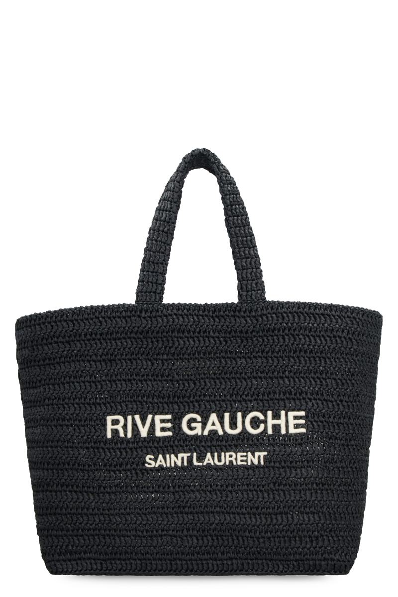 SAINT LAURENT RIVE GAUCHE RAFFIA TOTE BAG
