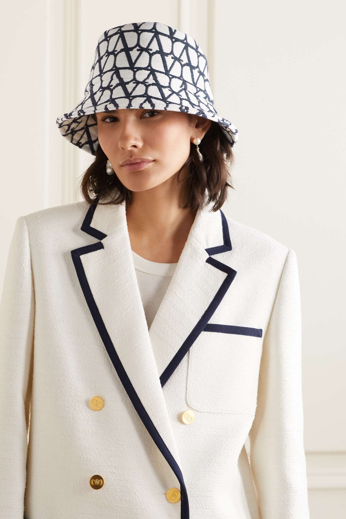 VALENTINO GARAVANI Canvas-jacquard bucket hat