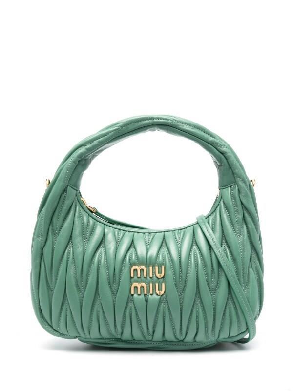 MIU MIU Wander matelassé leather mini hobo bag