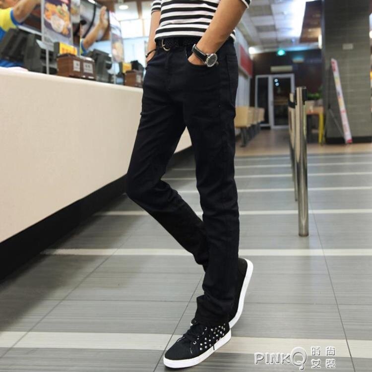 2019潮牌春秋季牛仔褲男修身男士小腳褲直筒韓版潮流長褲子男休閒 (pink Q 時尚女裝）