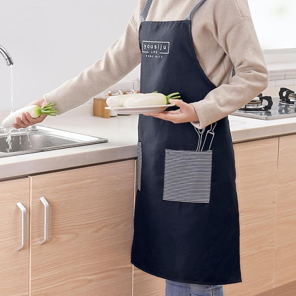 圍裙廚房家務清潔防水防油圍裙日式成人無袖圍腰居家做飯罩衣 嬡孕哺 免運