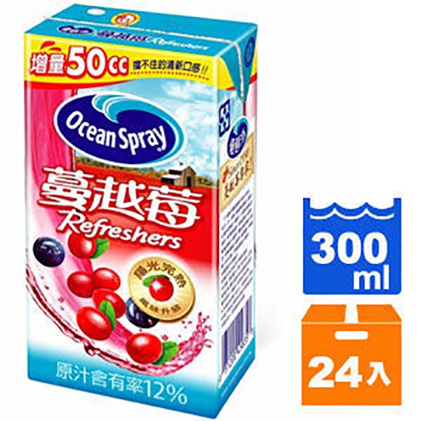 免運優鮮沛蔓越莓綜合果汁300ml(24入/箱)*3箱