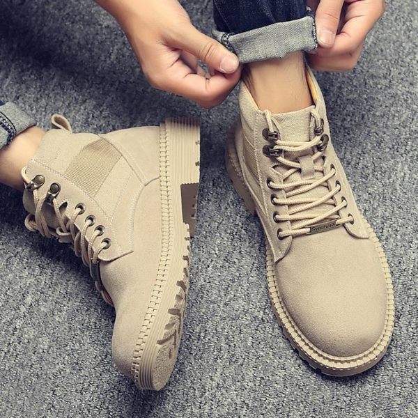 馬丁靴男冬季加絨保暖棉鞋英倫中筒男鞋工裝靴子雪地潮鞋高筒軍靴 全館免運