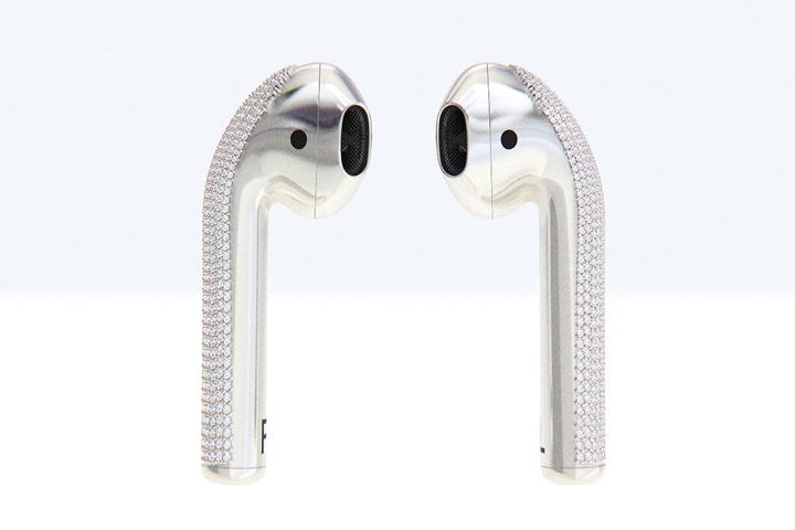 果粉口袋無上限！？訂製款二代 AirPods 採用白金打造、奢華鑲鑽價值一台車