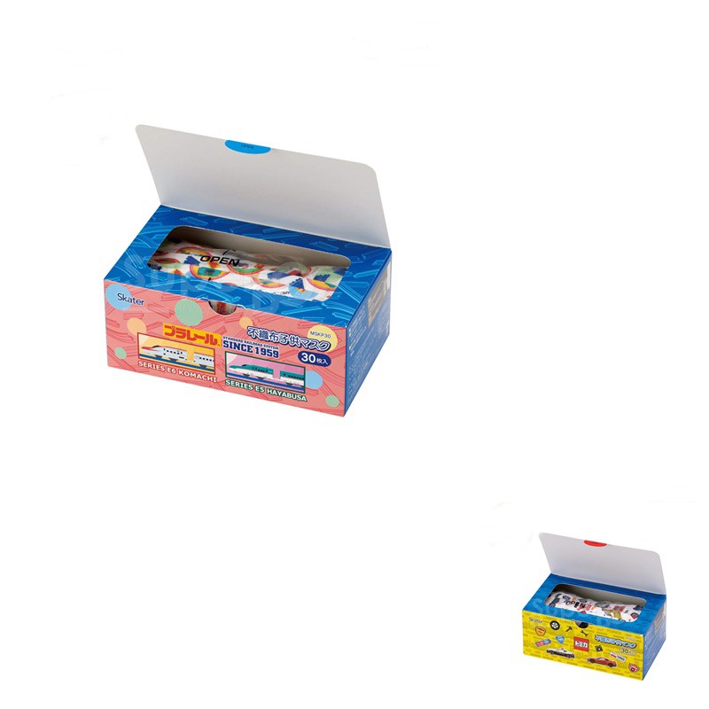 [現貨] SKATER兒童立體加厚口罩三層造型不織布盒裝30入 TOMICA 鐵道王國