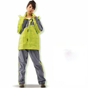 【達新牌】飛馳型 二件式時尚雨風衣(綠灰色)