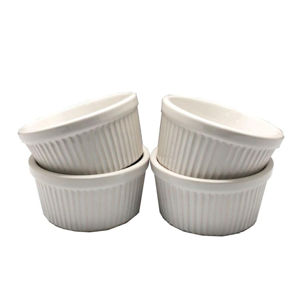 (4個) 8*4cm 陶瓷布丁杯/烘焙模具/舒芙蕾烤碗/焗烤碗/慕斯瓷杯/奶酪杯/提拉米蘇蛋糕杯/木糠杯/冰淇淋杯/甜點杯/果凍碗