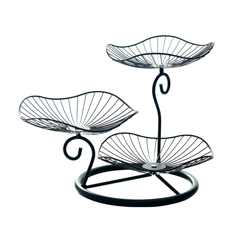 名稱：多功能多層果盤材質：鐵藝風格：歐式顏色分類：黑色 金色是否手工：否 適合場景：客廳 餐廳 臥室 書房 會所 咖啡廳請先確認「商品無問題」及「有購買需求」後再做拆封動作！產品異常或有瑕疵毀損，請拍