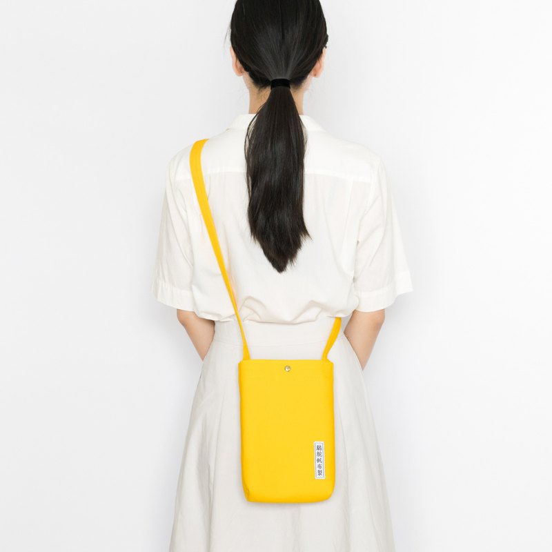 百搭隨身手機包-寺黃/單肩側背斜背包/簡約mini帆布包/情人節禮物