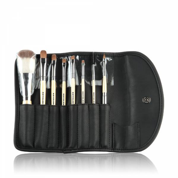 經典八支刷具組 make-up brush set 8pcs內含：k0柔貂大眼影刷k2柔貂眉睫刷k3柔貂唇刷k4柔貂眼線刷k7柔貂眉斜刷k9柔貂倒勾眼影刷k10柔貂中眼影刷k14蜜粉刷