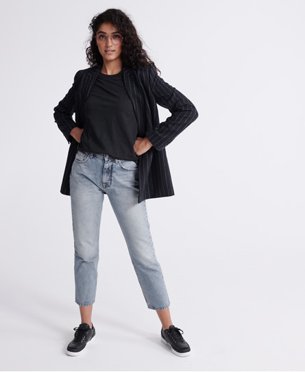 Superdry women's High rise straight jeans. What are you wearing tonight? Let the answer be: Jeans an