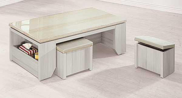 簡約茶几設計，配備基本功能，簡單好收納。