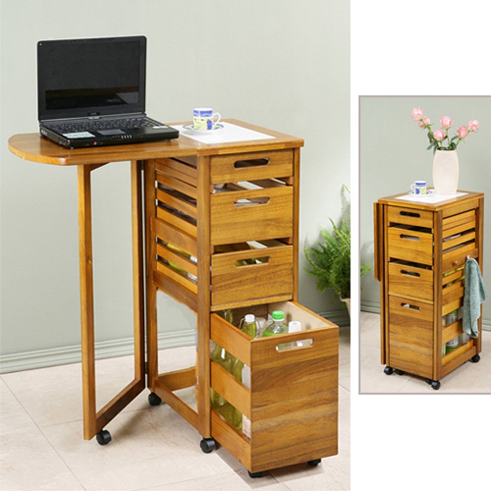 結帳再折《C&B》日式鄉村風折合餐桌四抽蔬果櫃