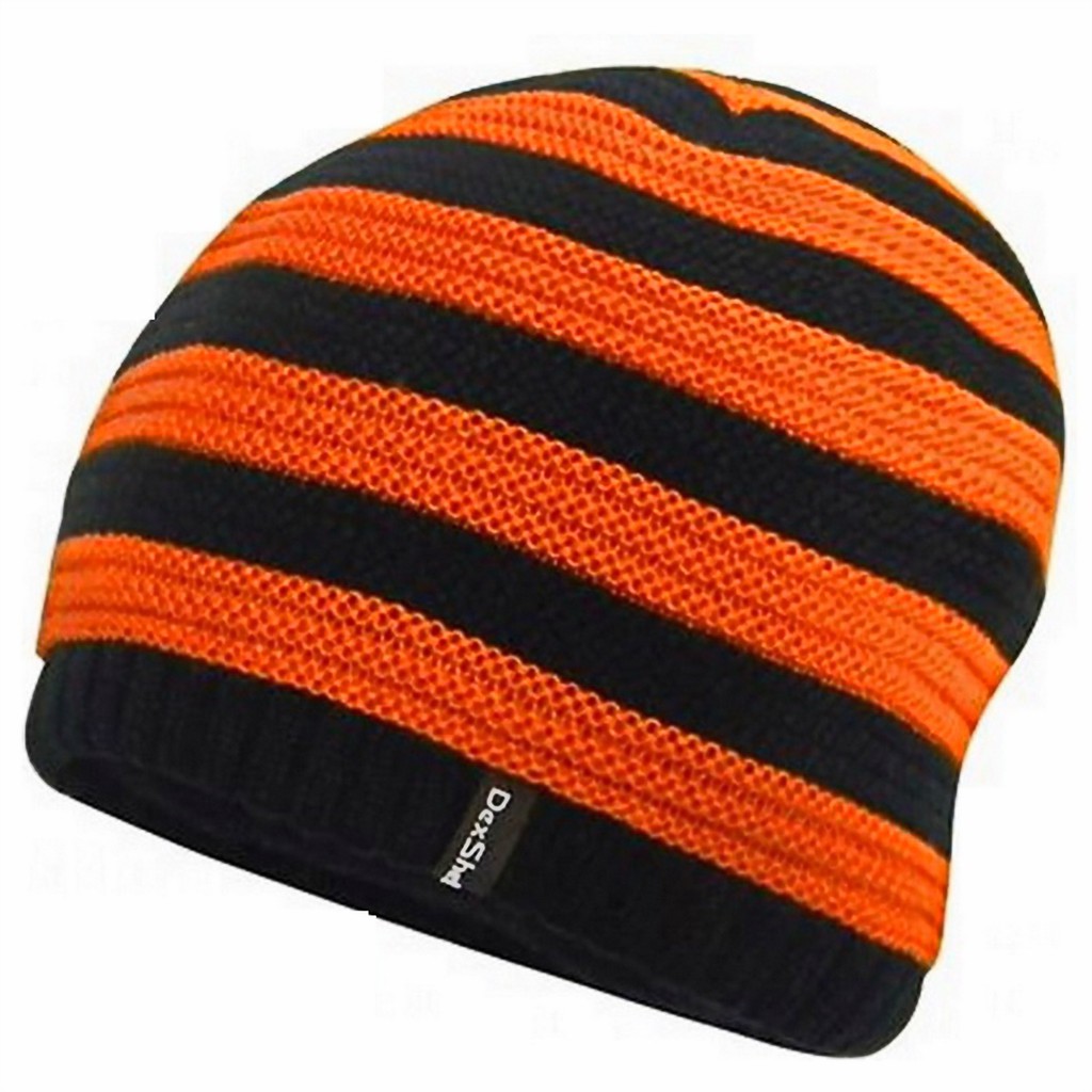 DexShell Waterproof Childrens Beanie Stripe 兒童防水條紋帽 人造纖維+Porelle® 防水透氣薄膜+微羊毛織物 顏色：橘色條紋 單一尺寸（頭部周長：53c