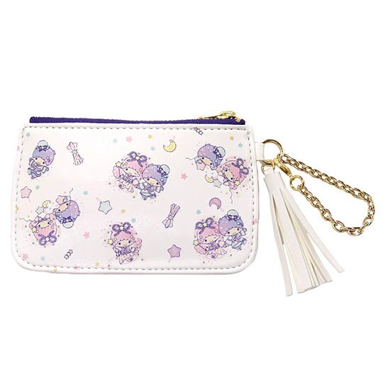 〔小禮堂］雙子星 皮質扁平流蘇零錢包《白紫.七夕》收納包.掛飾.耳機包