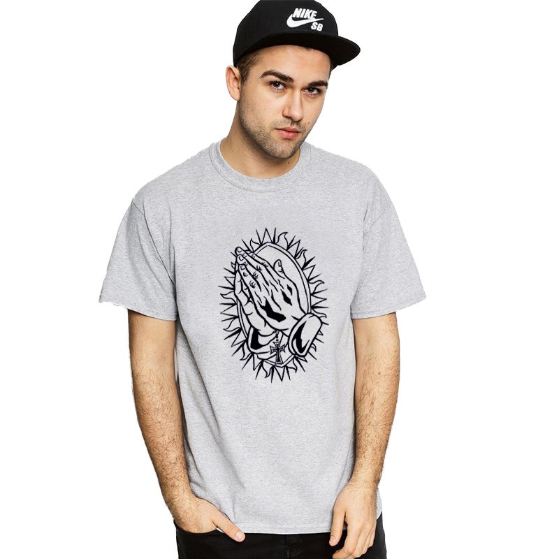 Praying Hands 短袖T恤 6色 祈禱手滑板街頭宗教西岸衝浪樂團刺青搖滾十字聖母耶穌【快速出貨】