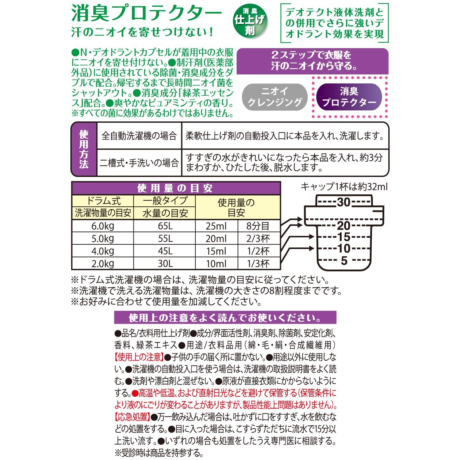 洗淨成份及抗菌防臭效果，長效保持香味留存，有效去除臭味及髒污，呵護心愛的衣物！