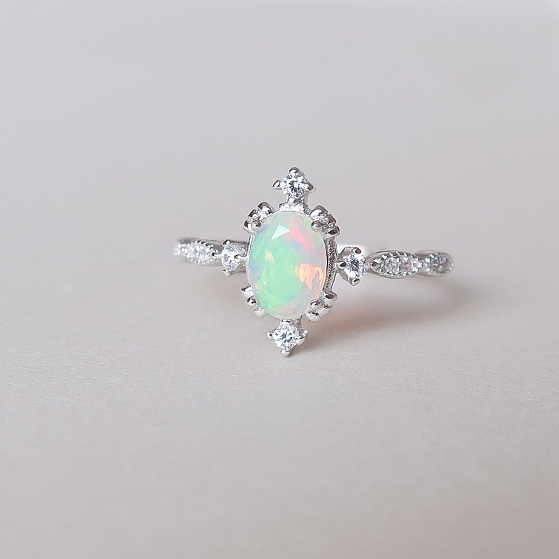 / 星空 / 蛋白石 Opal 925純銀 手工 天然石 戒指