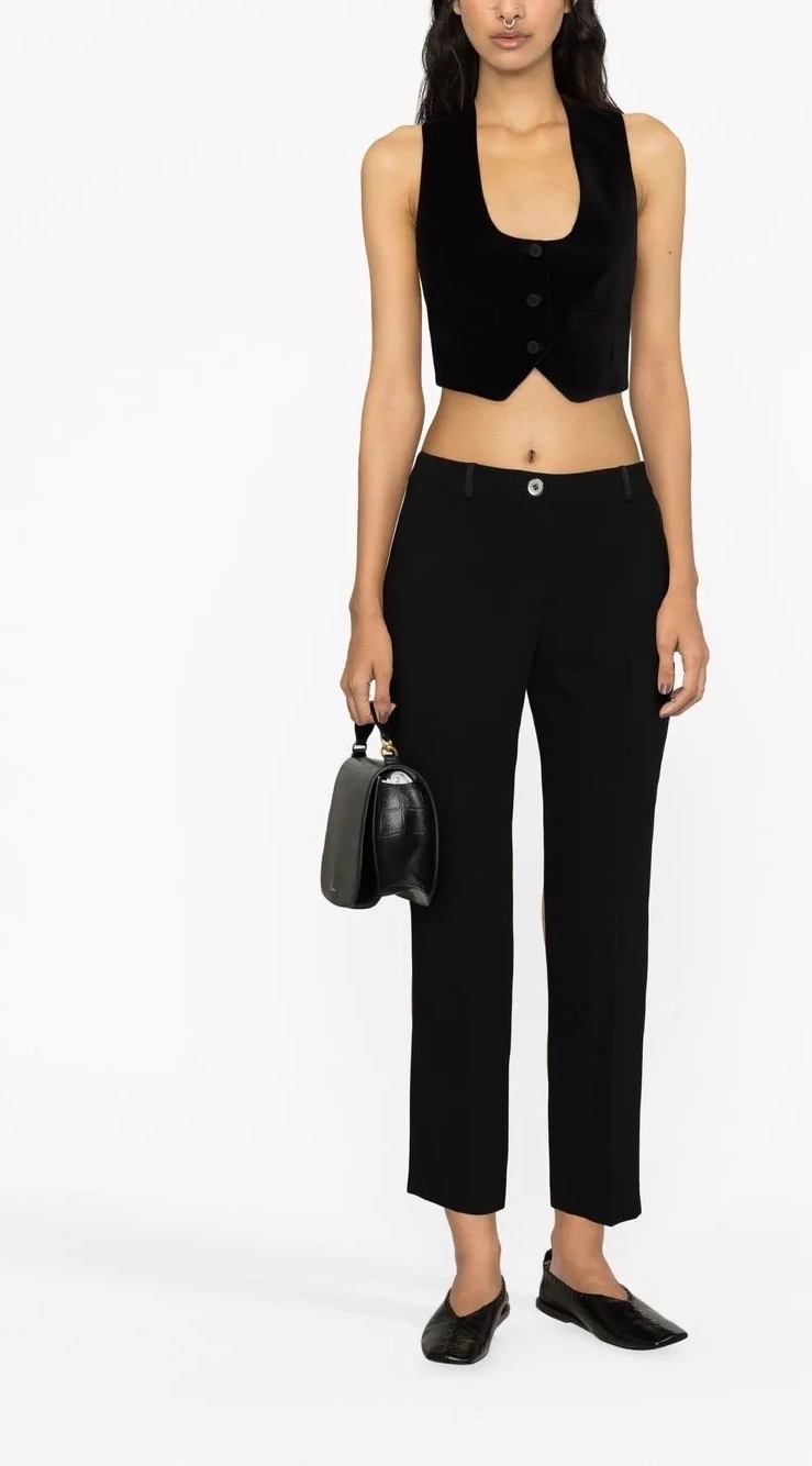 Claudie Pierlot cropped velvet suit waistcoat