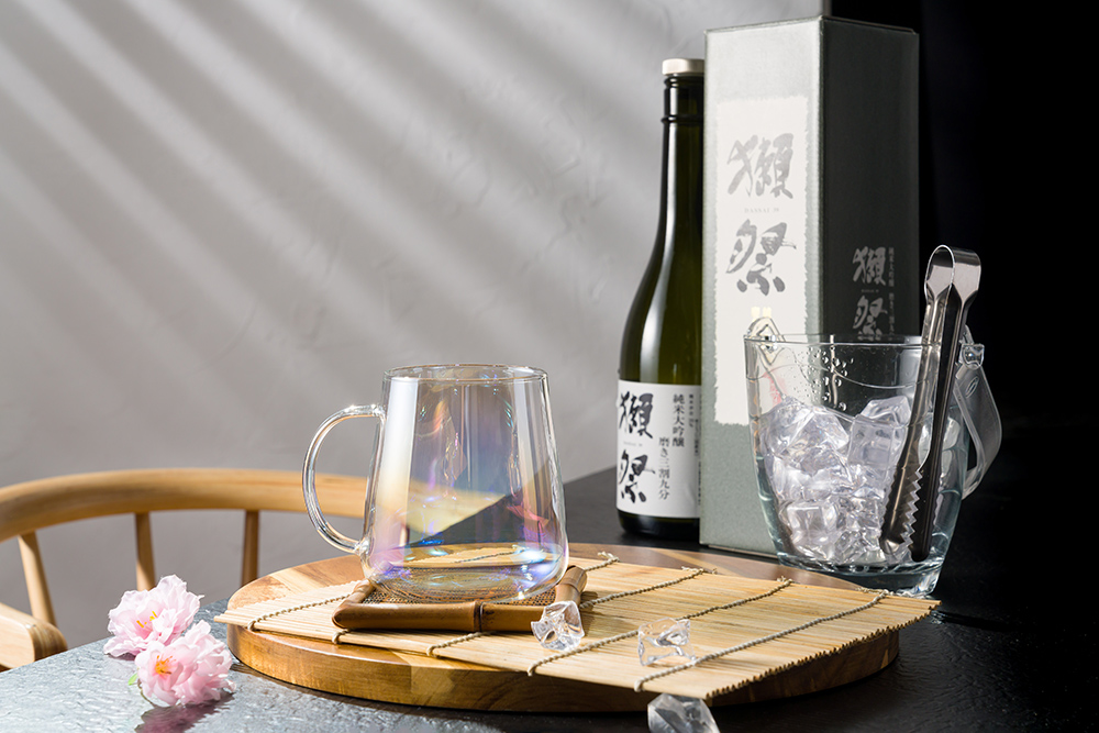山型耐熱玻璃把手杯420ml-炫彩