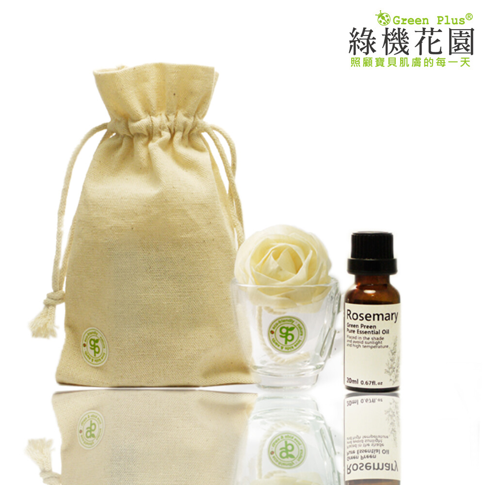 手工玫瑰花擴香組（迷迭香精油20ml）
