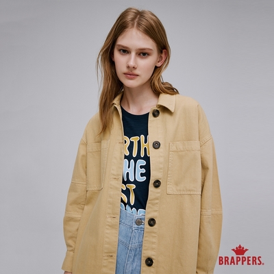 BRAPPERS 女款 全棉落肩襯衫外套-卡其