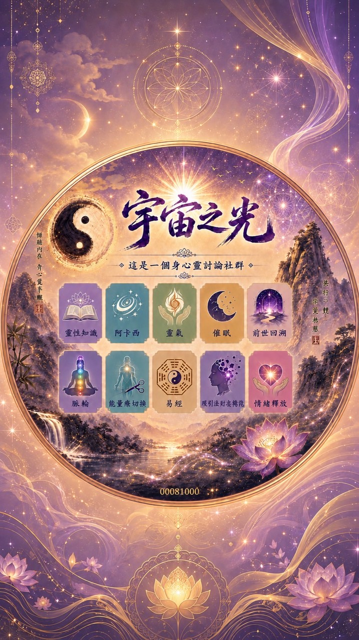 宇宙之光～靈性知識、阿卡西、靈氣、催眠、前世回溯、脈輪、能量線切除、易經、限制性信念轉化、情緒釋放