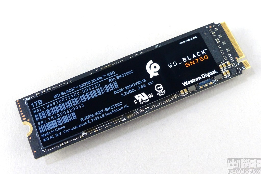 WD Black SN750 NVMe SSD 版本的貼紙外觀經過重新設計