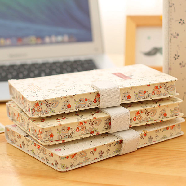 金谷文具碎花筆記本韓國創意文具小清新日記本商務記事本簡約本子