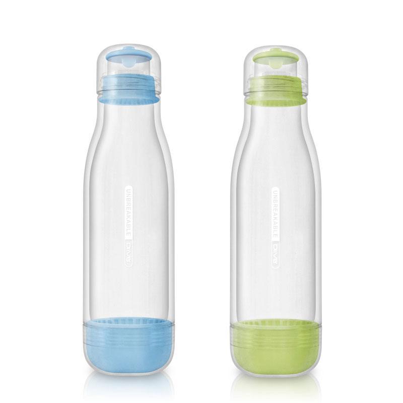 防撞玻璃水瓶500ml (兩入) 粉綠+水藍