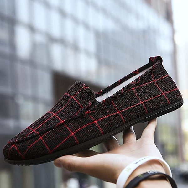 夏季帆布鞋男士韓版潮流休閒鞋一腳蹬老北京布鞋百搭懶人豆豆潮鞋