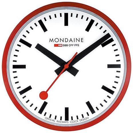 MONDAINE 瑞士國鐵經典掛鐘/25cm-紅 (CLOCK1R)