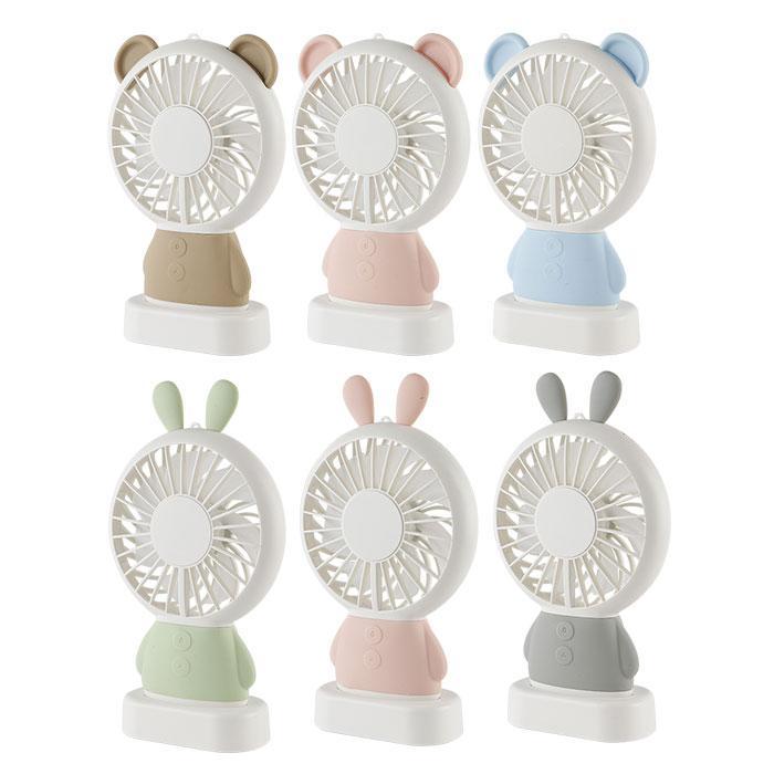 韓國爆款 萌萌兔/寶貝熊 mini七彩led燈迷你風扇(附吊繩) 寶貝熊 多款可選