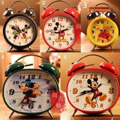 迪士尼米奇卡通鬧鐘 靜音 夜光【藍星居家】