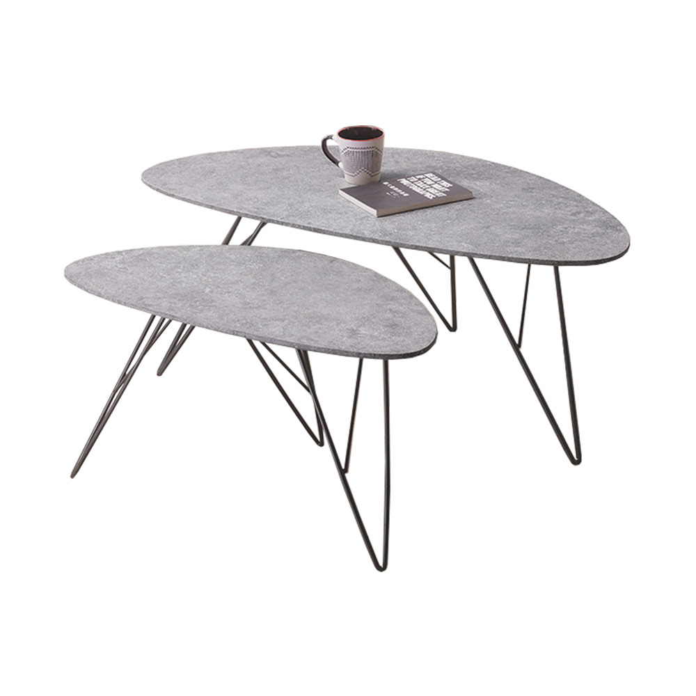 H&D-仿石大小茶几組