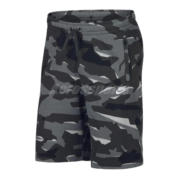 Nike 短褲 NSW Club Camo Shorts 黑 灰 男款 休閒 【PUMP306】 AR2918-065