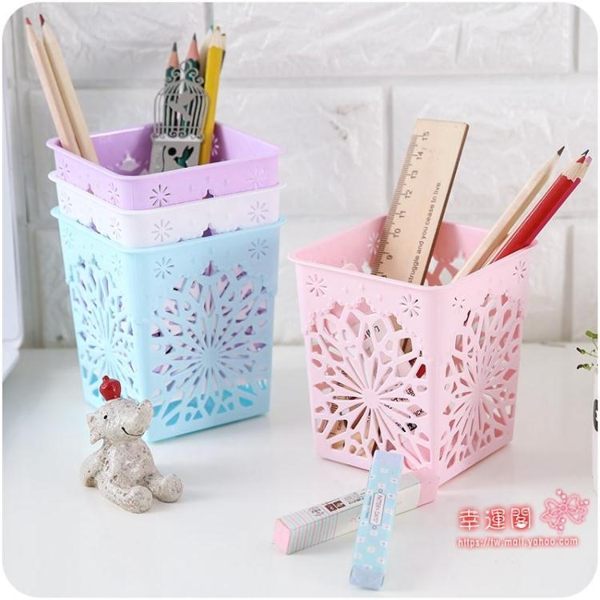 筆筒 筆盒桌面收納整理塑料糖果色筆筒韓國時尚簡潔文具用品收里筆筒 4色