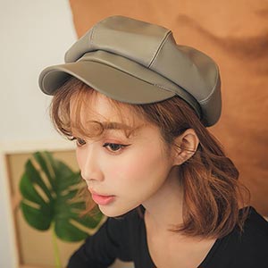 英倫復古帽子皮質報童帽