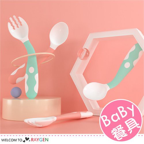 【款式】藍色、綠色、粉色【尺寸】如圖【材質】PP+TPE寶寶愛上自己吃飯米飯、米糊、水果、麵條、湯...等食物，都可輕鬆食用。360。可彎折叉勺【適合年紀】三個月以上【產地】中國===========