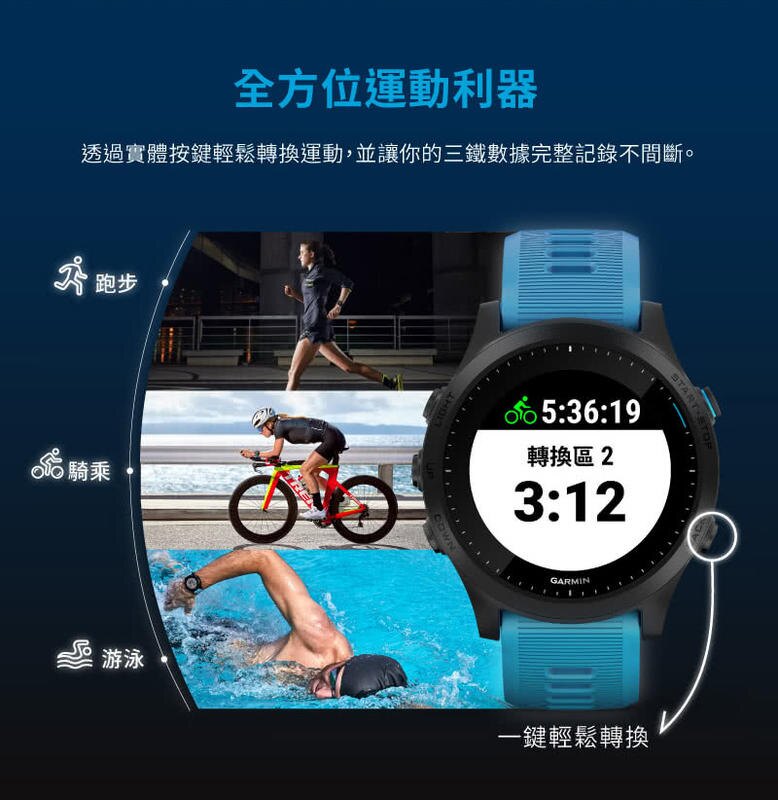 【中壢NOVA-水世界】Garmin Forerunner 945 全方位鐵人運動腕錶 行動支付 MP3 全彩地圖