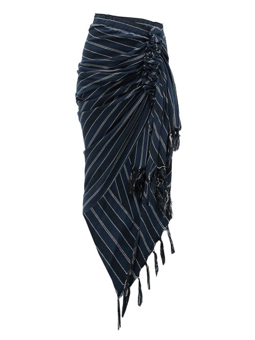 Just Bee Queen - Just Bee Queen's navy white-striped Tulum skirt, named for a picturesque beachside 