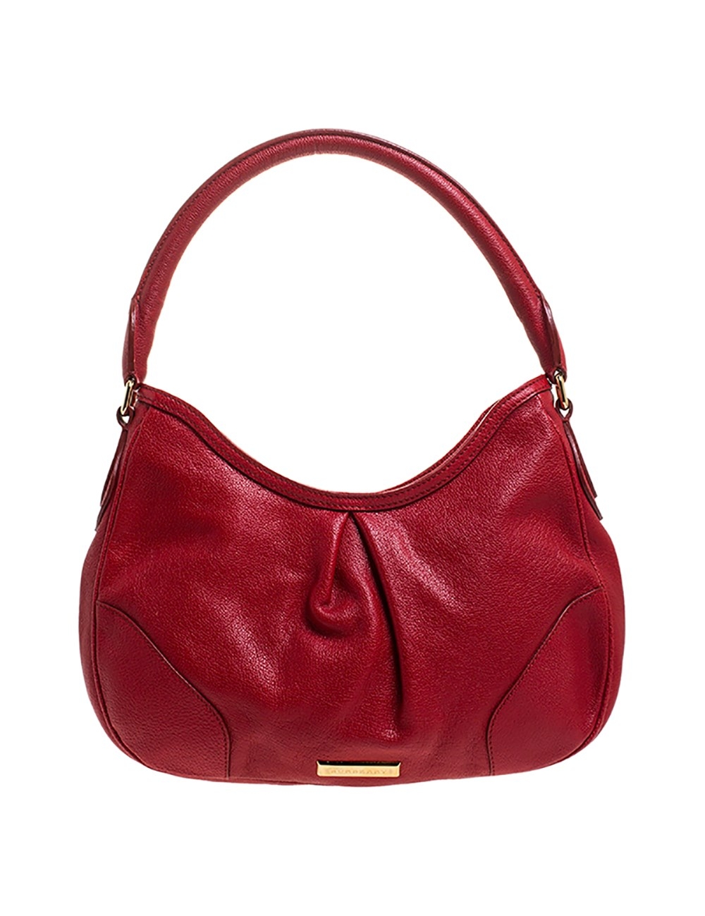 Burberry英國之家以卓越而聞名。這個流浪漢包沒有什麼不同。由優質皮革製成，帶有醒目的紅色。單把手設計，微妙的褶皺細節，正面的品牌徽標和金色五金配件。拉鍊封口帶來帶襯裡的尼龍襯里內部，並配有一個拉