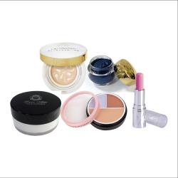 夏日彩妝組(無瑕氣墊CC粉餅*1+3D眼影蜜*1+三色遮瑕膏*1+光感防水控油定妝蜜粉*1+變色口紅*1)