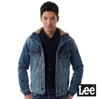 Lee 連帽牛仔外套/101+-男款-藍色