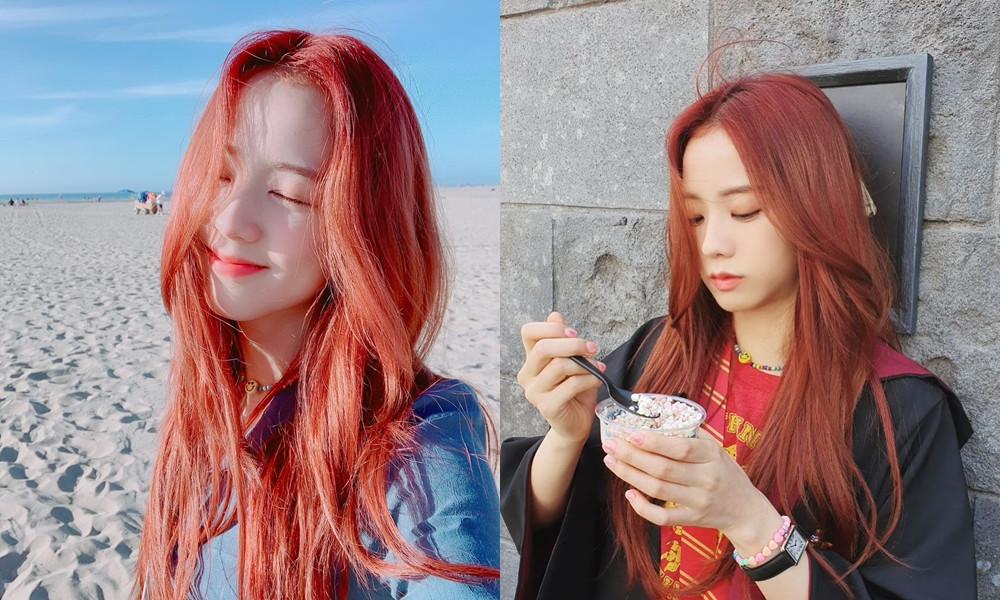 BLACKPINK Jisoo經典髮型1：血澄橘色